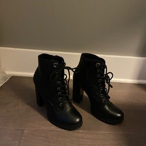 Aldo heeled combat boots.